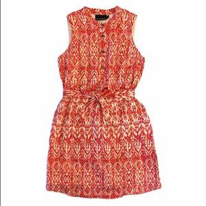 Cynthia Rowley Red & Cream Ikat Print Sleeveless Dress Sz 10 NWT